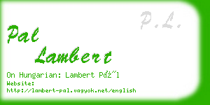 pal lambert business card